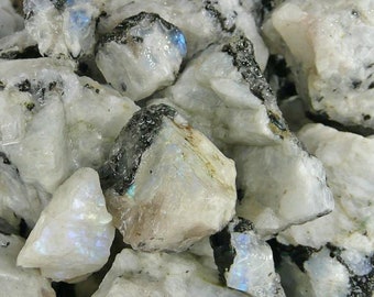 Bulk 1lb Rough White Rainbow Moonstone Gemstones, Bulk Wholesale Rough Moonstone Rocks Stones, Raw Gemstones, Bulk Crystals, Bulk Gemstones