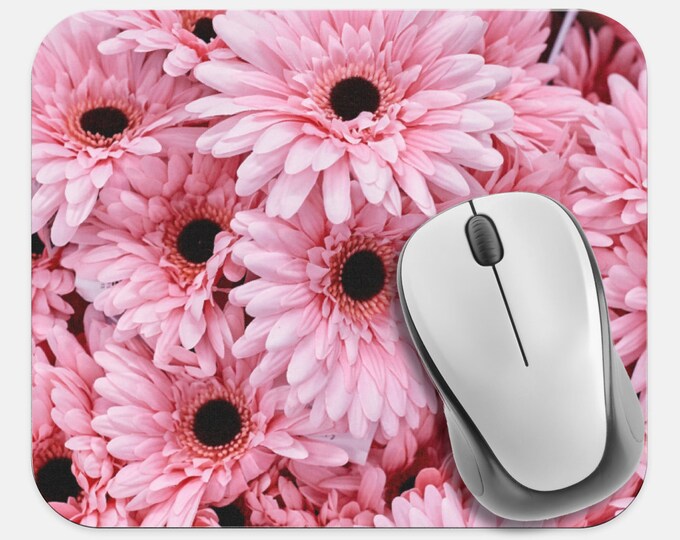 Floral Mouse Pad, Flowers Mouse Pad, Computer Accessories, Tech Desk Supplies, Boho Bohemian Hippie Mouse Pad, Neoprene Non Slip Mouse Pad