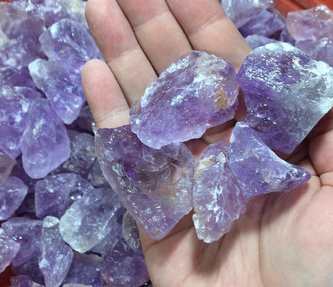 Bulk 1lb Raw Purple Amethyst Rough Gemstones, Bulk Wholesale Amethyst