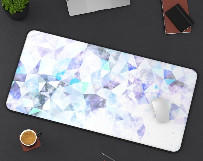 LARGE Crystals Watercolor Prism Desk Mat, 3 Sizes Non Slip Desk Pad, Office Computer Tech Supplies, Boho Bohemian Hippie Neoprene Desk Pad