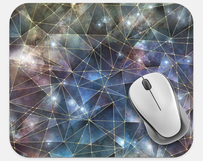 Geometric Prism Crystal Mouse Pad, Computer Accessories, Tech Desk Supplies, Boho Bohemian Hippie Mouse Pad, Neoprene Mouse Pad
