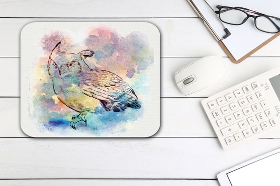 Owl Print Mouse Pad Home Office Desk Accessories Tech Desk Etsy