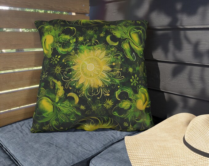 Boho Print Outdoor Decorative Pillow, CHOOSE Your SIZE, UV Resistant Outdoor Pillow, Colorful Pillow Decor, Water Resistant Pillow