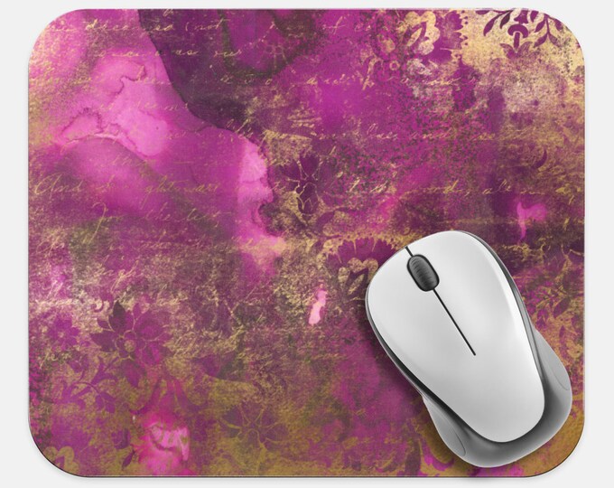 Marble Print Mouse Pad, Gems Mouse Pad, Computer Accessories, Tech Desk Supplies, Boho Bohemian Hippie Mouse Pad, Neoprene Mouse Pad