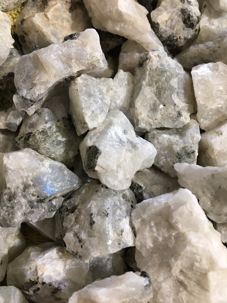 Bulk 1lb Rough White Rainbow Moonstone Gemstones Bulk | Etsy