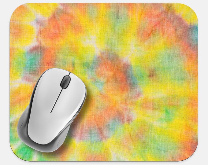 Tie Dye Mouse Pad, Hippie Mouse Pad, Computer Accessories, Tech Desk Supplies, Boho Bohemian Hippie Mouse Pad, Neoprene Non Slip Mouse Pad