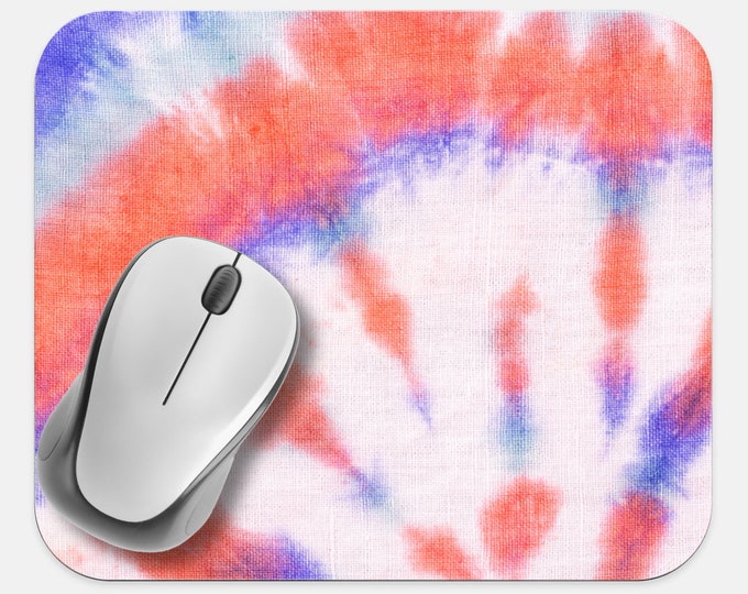 Tie Dye Mouse Pad, Hippie Mouse Pad, Computer Accessories, Tech Desk Supplies, Boho Bohemian Hippie Mouse Pad, Neoprene Non Slip Mouse Pad