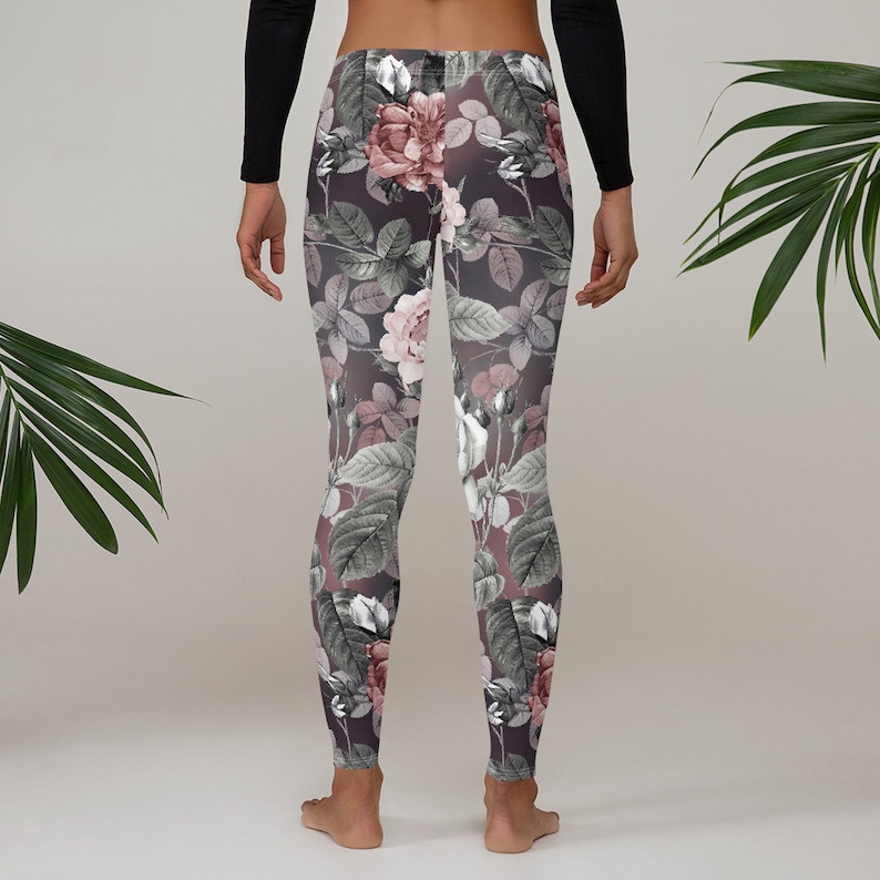 Workout Sports Wear Pants Exercise Yoga Pants Boho Flowers Floral Leggings Womens Leggings Bohemian Wildflower Leggings XS S M L XL Size
