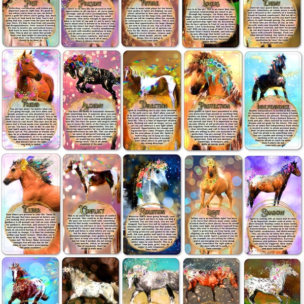 The Call of the Wild Horse Oracle Deck, (54 Cards Tarot Size Oracle Deck), Handcrafted Relationship Career Love Guidance Oracle Cards