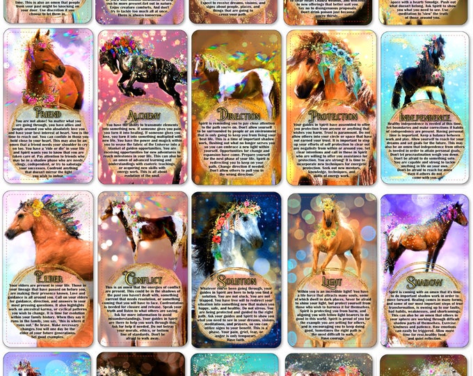 The Call of the Wild Horse Oracle Deck, (54 Cards Tarot Size Oracle Deck), Handcrafted Relationship Career Love Guidance Oracle Cards