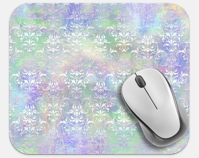 Marble Print Mouse Pad, Gems Mouse Pad, Computer Accessories, Tech Desk Supplies, Boho Bohemian Hippie Mouse Pad, Neoprene Mouse Pad