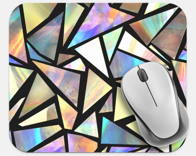 Gemstone Crystals Mouse Pad, Gems Mouse Pad, Computer Accessories, Tech Desk Supplies, Boho Bohemian Hippie Mouse Pad, Neoprene Mouse Pad