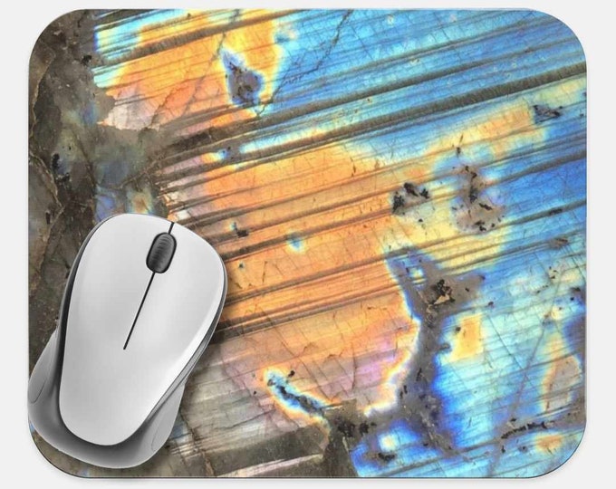 Gemstone Crystals Mouse Pad, Gems Mouse Pad, Computer Accessories, Tech Desk Supplies, Boho Bohemian Hippie Mouse Pad, Neoprene Mouse Pad