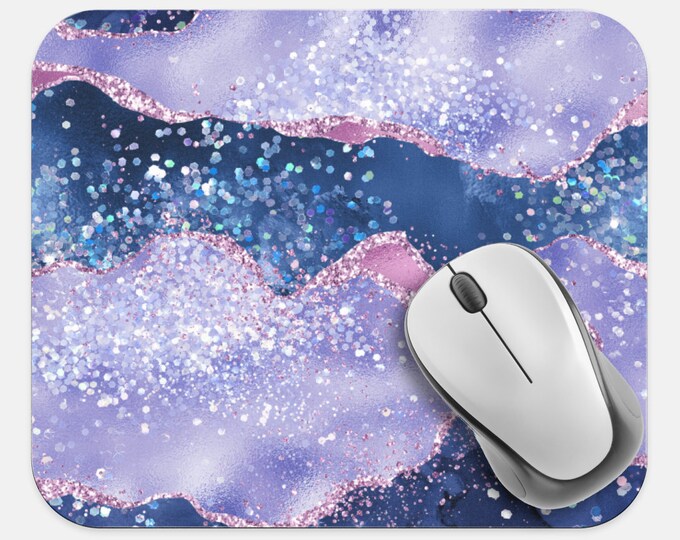 Marble Print Mouse Pad, Gems Mouse Pad, Computer Accessories, Tech Desk Supplies, Boho Bohemian Hippie Mouse Pad, Neoprene Mouse Pad