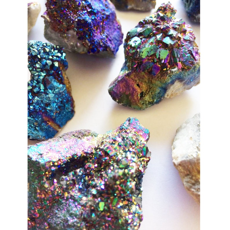 Raw Titanium Druzy Crystal Quartz Geode Crystal Quartz Etsy