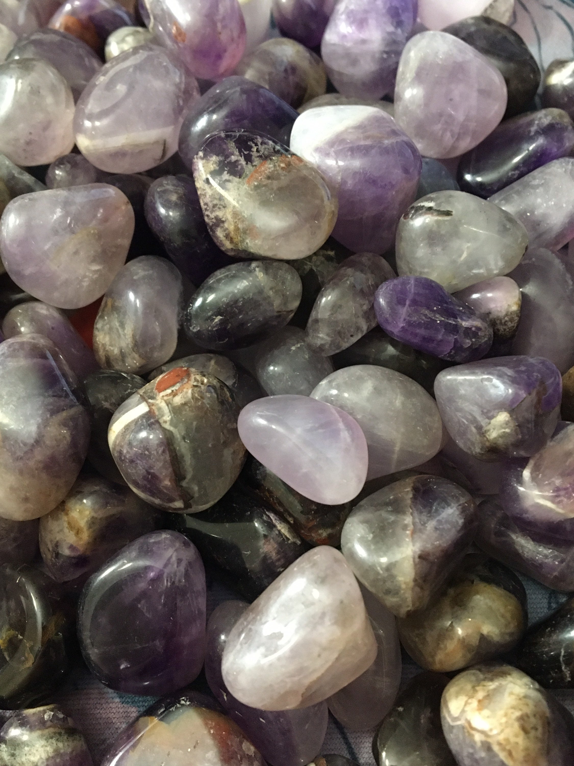 Bulk 1lb Tumbled Medium Amethyst Gemstones, Mixed Sizes Bulk Amethyst