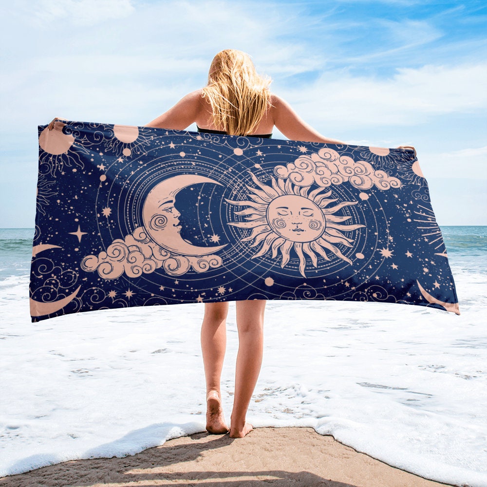 Cukemip Boho Mystical Style Sun Moon Stars Kitchen Towel Set of 2 Soft  Absorbent Hand Towels Tea Towels Witchy Gifts Bathroom Home Decorations  16x