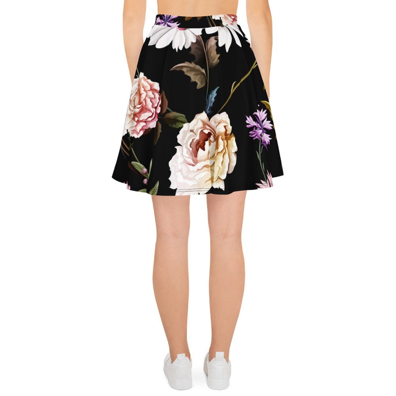 XS-3XL Size Circle Skirt Womens Skater Skirt Bohemian Hippie Clothing Custom All Over Print Skirt Roses Flowers Floral Skirt