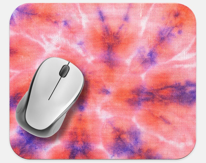 Tie Dye Mouse Pad, Hippie Mouse Pad, Computer Accessories, Tech Desk Supplies, Boho Bohemian Hippie Mouse Pad, Neoprene Non Slip Mouse Pad