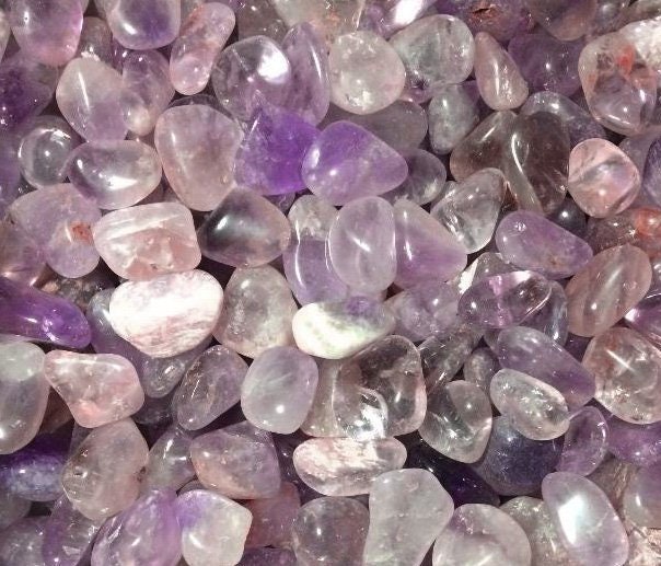 Bulk 1lb Tumbled Medium Amethyst Gemstones, Mixed Sizes Bulk Amethyst
