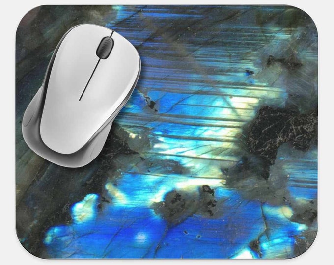 Gemstone Crystals Mouse Pad, Gems Mouse Pad, Computer Accessories, Tech Desk Supplies, Boho Bohemian Hippie Mouse Pad, Neoprene Mouse Pad