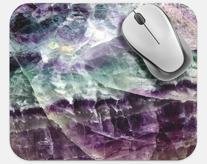 Gemstone Crystals Mouse Pad, Gems Mouse Pad, Computer Accessories, Tech Desk Supplies, Boho Bohemian Hippie Mouse Pad, Neoprene Mouse Pad