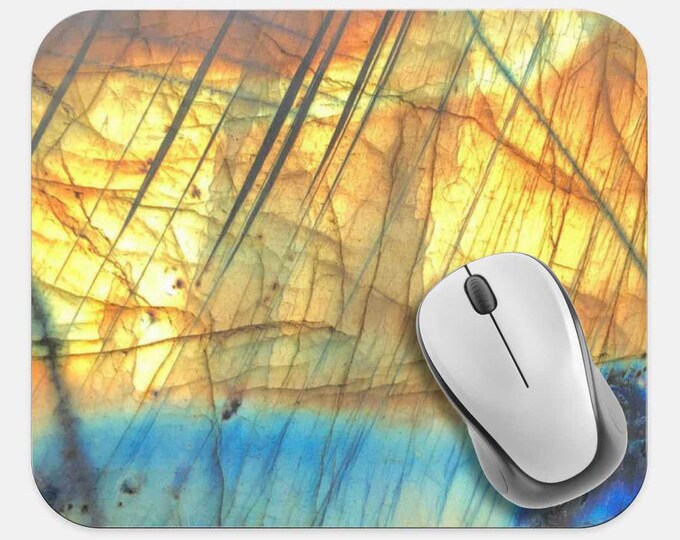 Gemstone Crystals Mouse Pad, Gems Mouse Pad, Computer Accessories, Tech Desk Supplies, Boho Bohemian Hippie Mouse Pad, Neoprene Mouse Pad