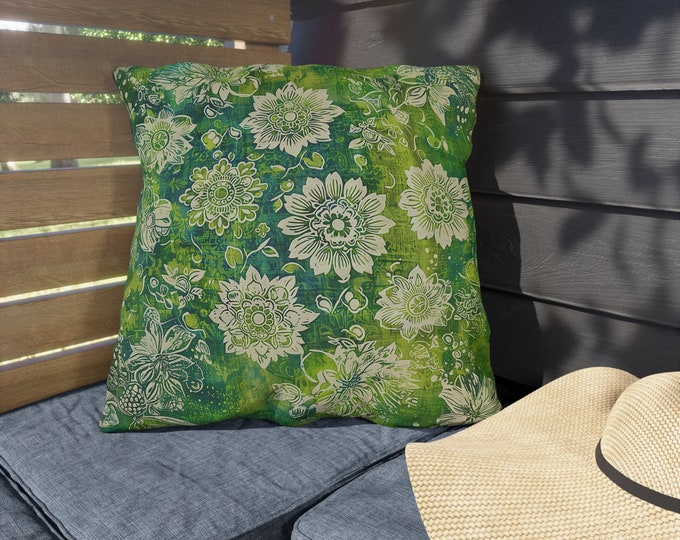 Boho Print Outdoor Decorative Pillow, CHOOSE Your SIZE, UV Resistant Outdoor Pillow, Colorful Pillow Decor, Water Resistant Pillow