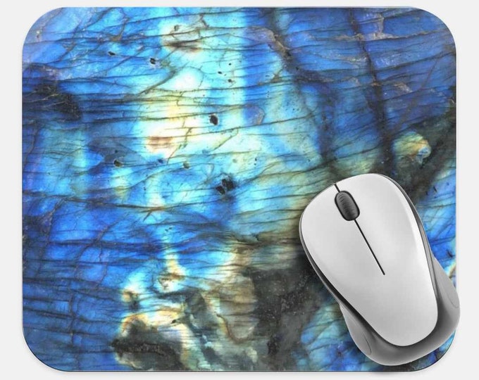 Gemstone Crystals Mouse Pad, Gems Mouse Pad, Computer Accessories, Tech Desk Supplies, Boho Bohemian Hippie Mouse Pad, Neoprene Mouse Pad