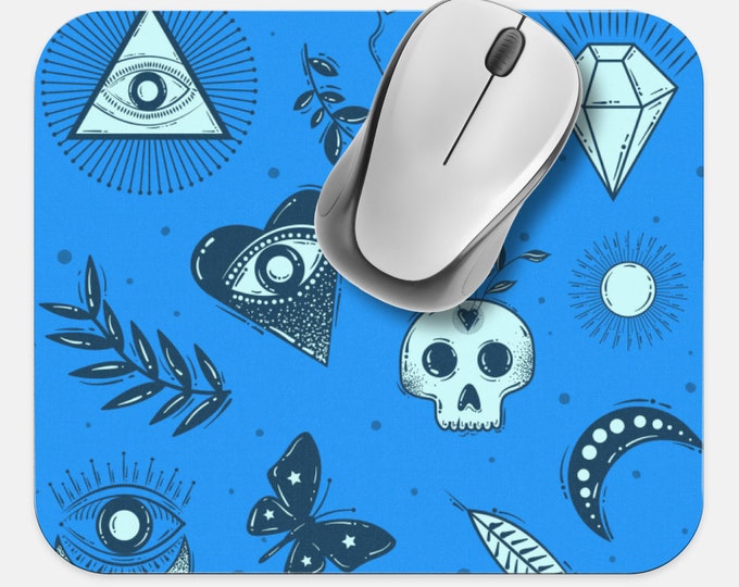 Witchy Occult Mouse Pad, Oracle Esoteric Mouse Pad, Computer Desk Office Supplies, Boho Bohemian Hippie Mouse Pad, Neoprene Mouse Pad