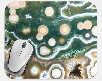 Gemstone Crystals Mouse Pad, Gems Mouse Pad, Computer Accessories, Tech Desk Supplies, Boho Bohemian Hippie Mouse Pad, Neoprene Mouse Pad