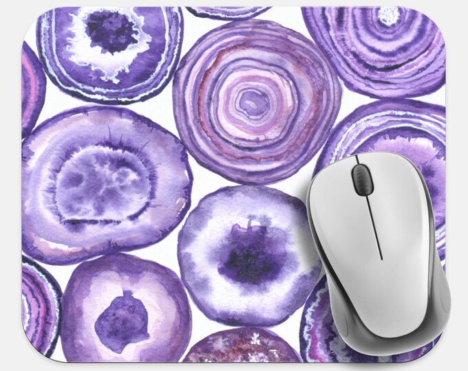 Gemstone Crystals Mouse Pad, Gems Mouse Pad, Computer Accessories, Tech Desk Supplies, Boho Bohemian Hippie Mouse Pad, Neoprene Mouse Pad