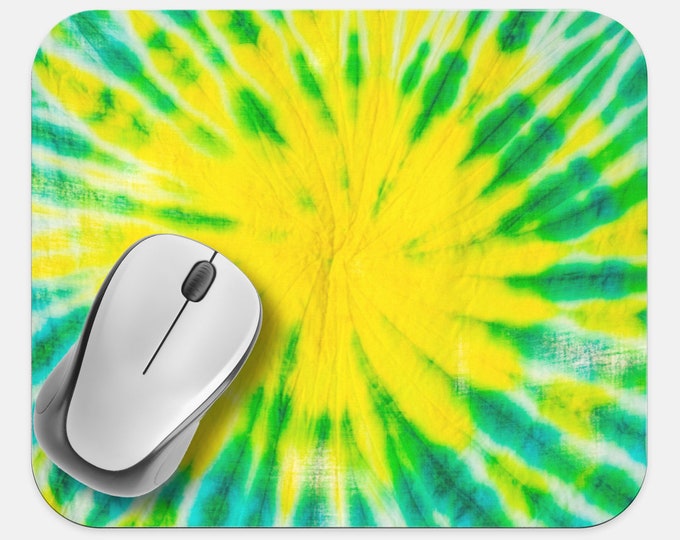 Tie Dye Mouse Pad, Hippie Mouse Pad, Computer Accessories, Tech Desk Supplies, Boho Bohemian Hippie Mouse Pad, Neoprene Non Slip Mouse Pad