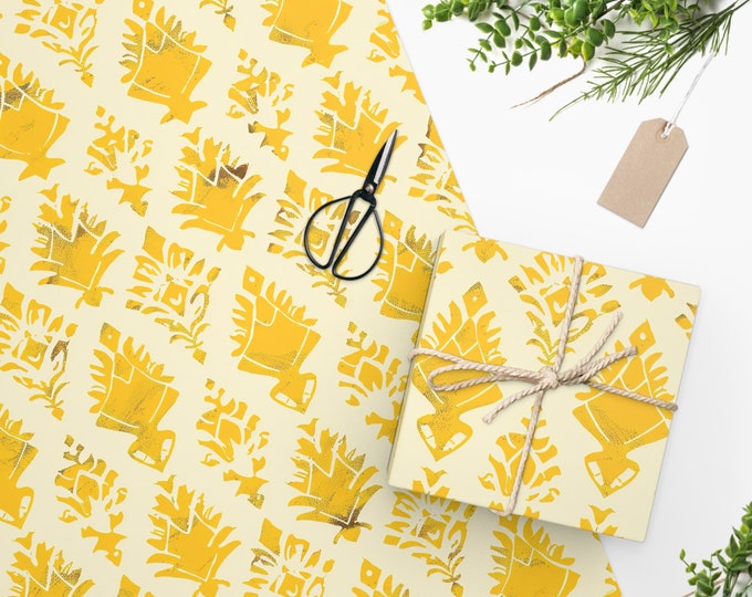Bohemian Boho Print Wrapping Paper, Two Sizes, Sustainably Sourced, Party Supplies, Anniversary Birthday Gift Wrap, Boho Wrapping Paper