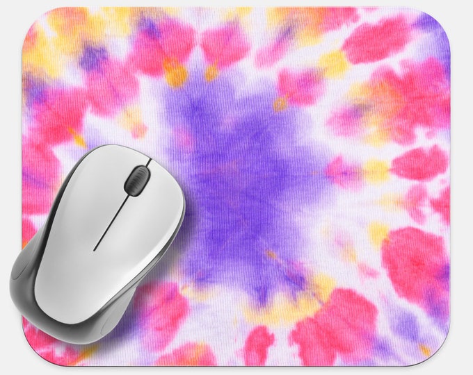 Tie Dye Mouse Pad, Hippie Mouse Pad, Computer Accessories, Tech Desk Supplies, Boho Bohemian Hippie Mouse Pad, Neoprene Non Slip Mouse Pad