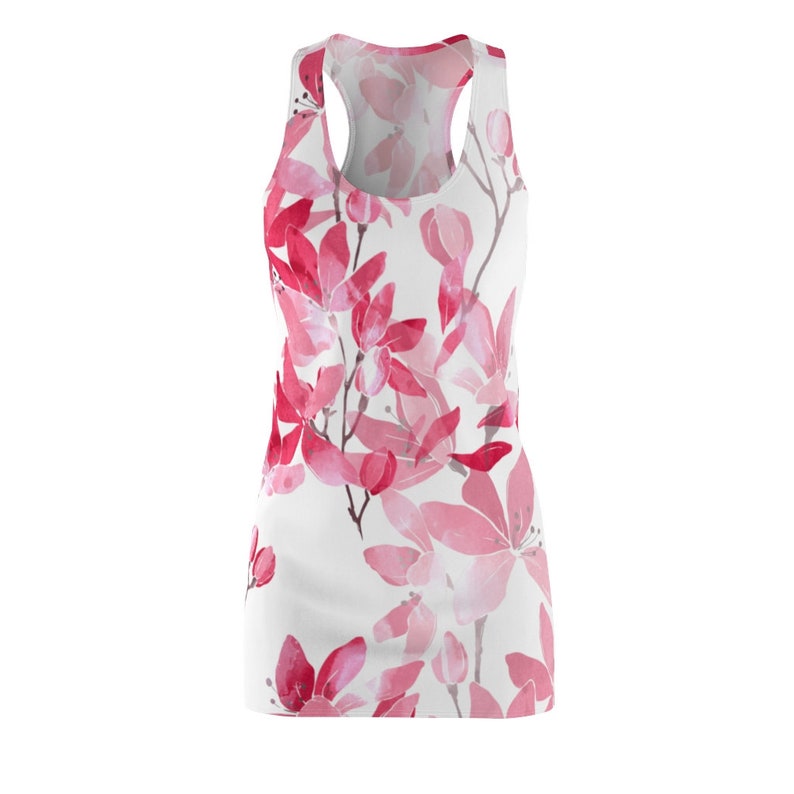 Japanese Cherry Blossom Floral Print Dress Women/'s Racerback Dress All Over Print Racerback Dress Apparel Clothing Womens Tank Dress