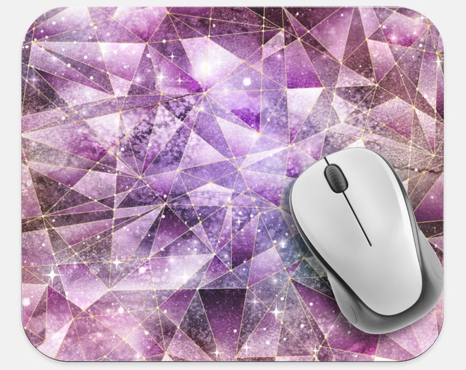 Geometric Prism Crystal Mouse Pad, Computer Accessories, Tech Desk Supplies, Boho Bohemian Hippie Mouse Pad, Neoprene Mouse Pad