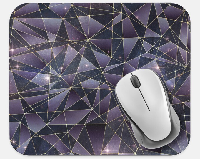 Geometric Prism Crystal Mouse Pad, Computer Accessories, Tech Desk Supplies, Boho Bohemian Hippie Mouse Pad, Neoprene Mouse Pad