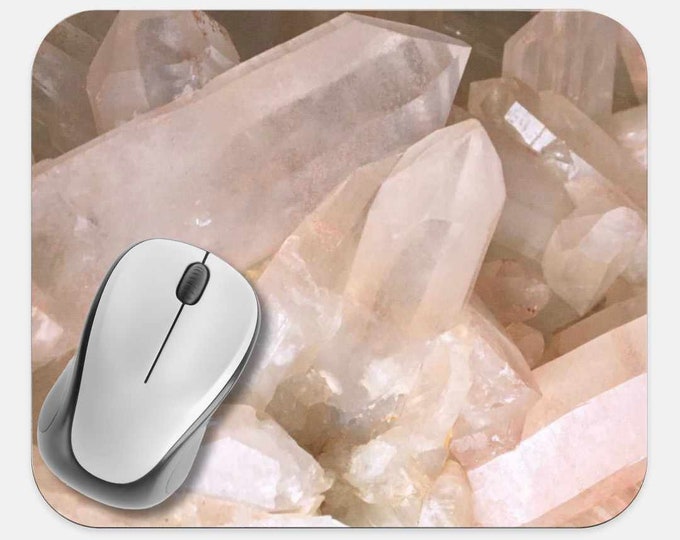 Gemstone Crystals Mouse Pad, Gems Mouse Pad, Computer Accessories, Tech Desk Supplies, Boho Bohemian Hippie Mouse Pad, Neoprene Mouse Pad