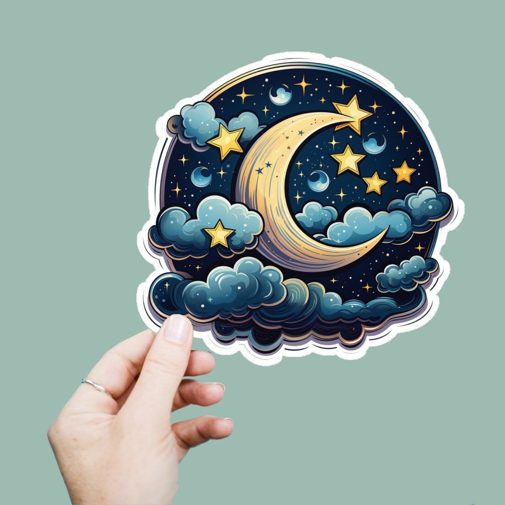 NEW Mini 1.25 Holographic Moon Stickers everything Will Be Ok Cute Mental  Health Water Bottle Stickers, Waterproof Laptop Stickers 