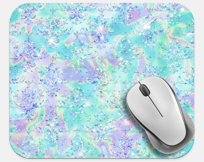 Marble Print Mouse Pad, Gems Mouse Pad, Computer Accessories, Tech Desk Supplies, Boho Bohemian Hippie Mouse Pad, Neoprene Mouse Pad