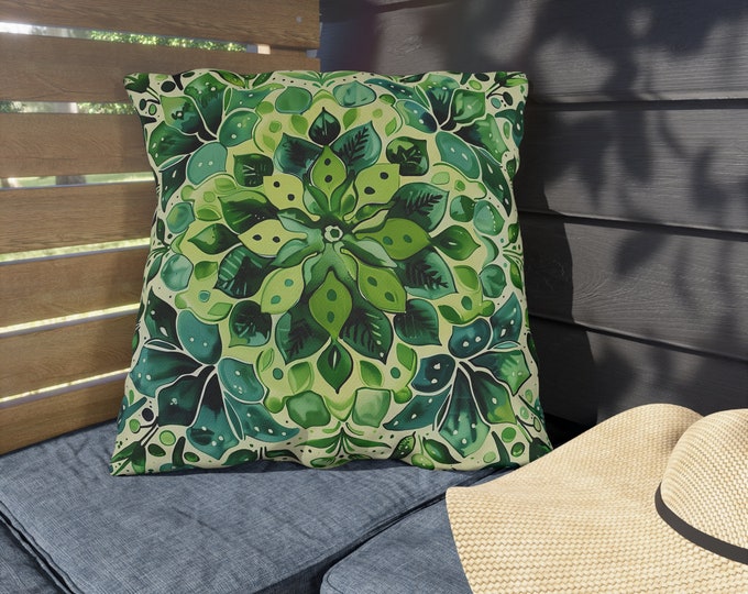 Boho Print Outdoor Decorative Pillow, CHOOSE Your SIZE, UV Resistant Outdoor Pillow, Colorful Pillow Decor, Water Resistant Pillow