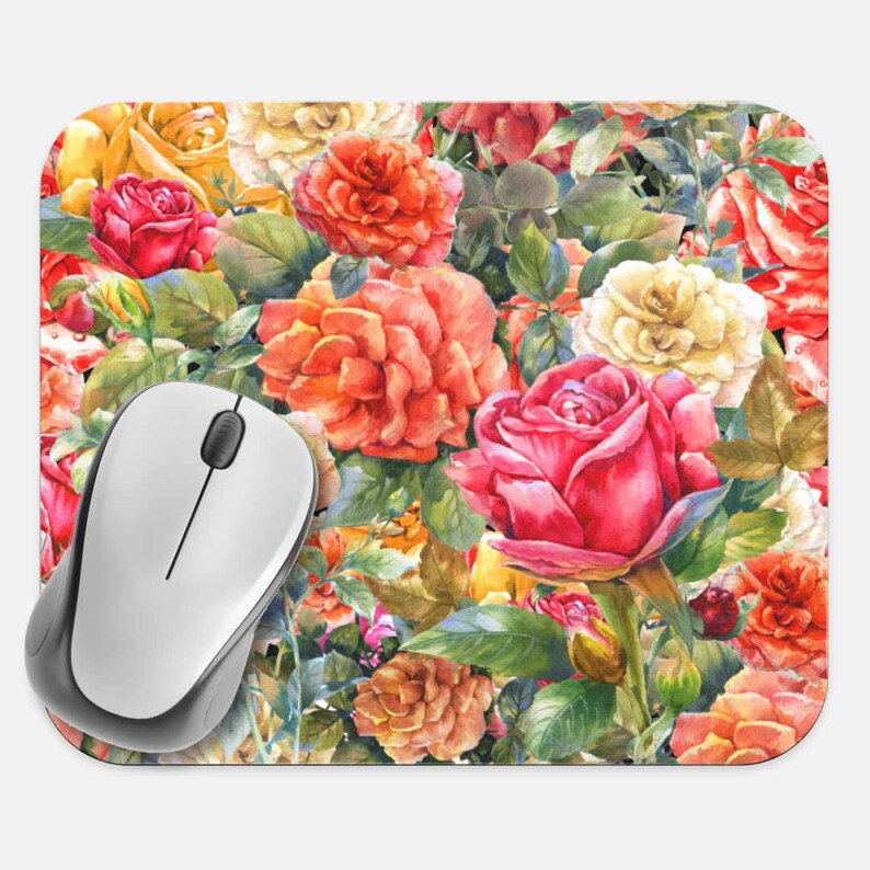Floral Mouse Pad Flowers Mouse Pad Computer Accessories Etsy