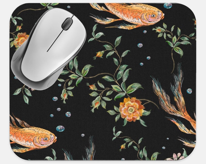 Japanese Art Mouse Pad, Asian Art Mouse Pad, Computer Accessories, Tech Desk Supplies, Boho Bohemian Hippie Mouse Pad, Neoprene Mouse Pad