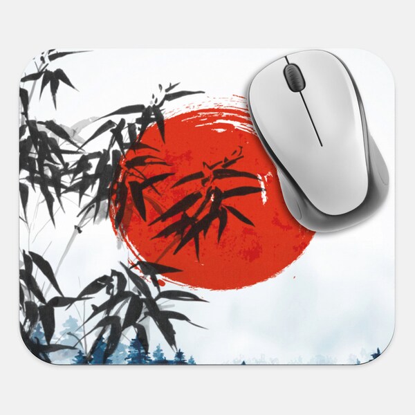 Japanese Art Mouse Pad, Asian Art Mouse Pad, Computer Accessories, Tech Desk Supplies, Boho Bohemian Hippie Mouse Pad, Neoprene Mouse Pad