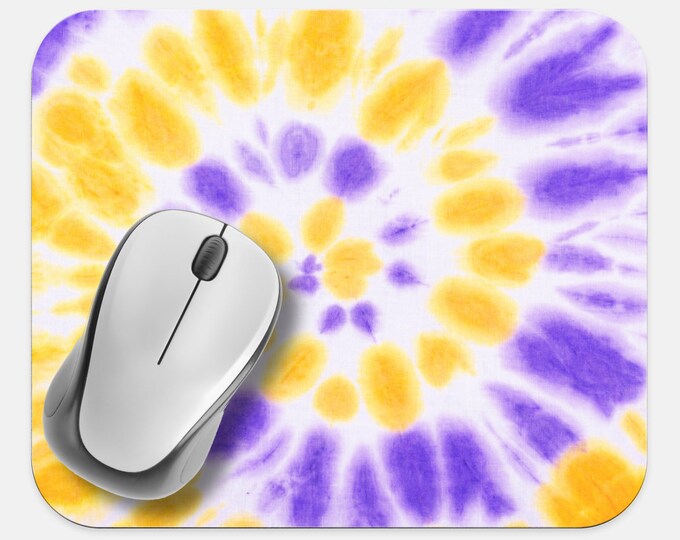 Tie Dye Mouse Pad, Hippie Mouse Pad, Computer Accessories, Tech Desk Supplies, Boho Bohemian Hippie Mouse Pad, Neoprene Non Slip Mouse Pad