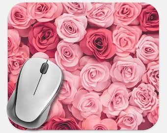 Floral Mouse Pad, Flowers Mouse Pad, Computer Accessories, Tech Desk Supplies, Boho Bohemian Hippie Mouse Pad, Neoprene Non Slip Mouse Pad
