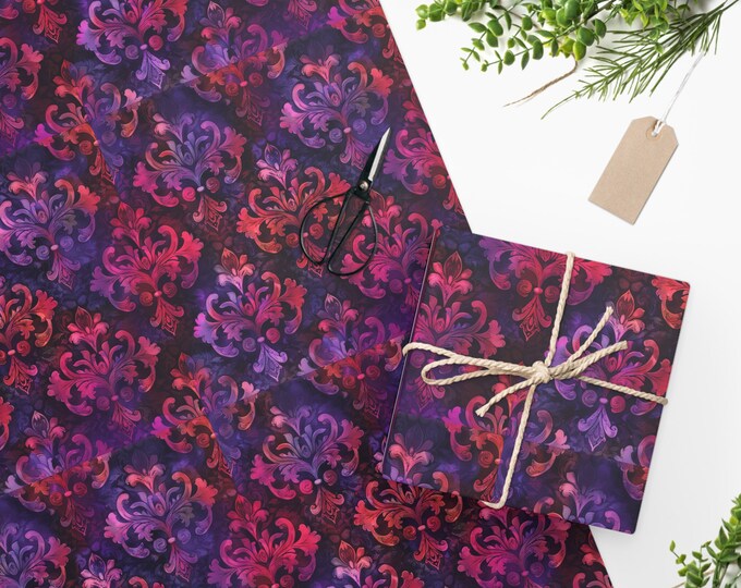 Bohemian Boho Print Wrapping Paper, Two Sizes, Sustainably Sourced, Party Supplies, Anniversary Birthday Gift Wrap, Boho Wrapping Paper