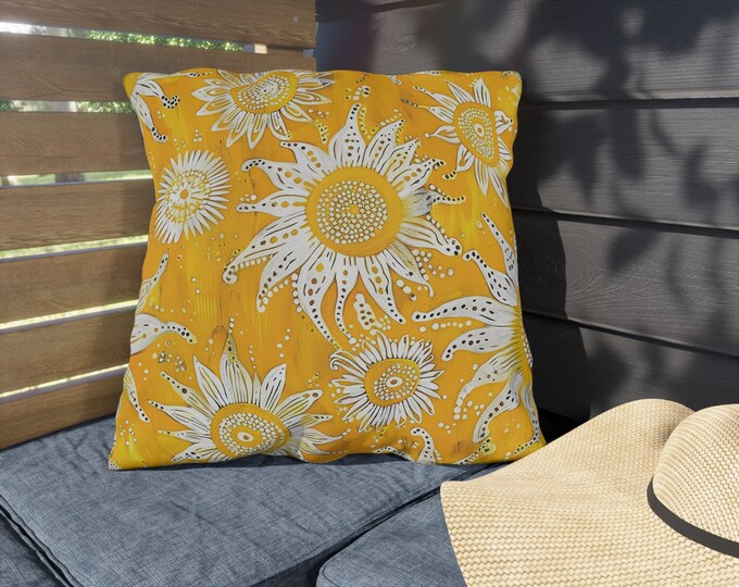 Boho Print Outdoor Decorative Pillow, CHOOSE Your SIZE, UV Resistant Outdoor Pillow, Colorful Pillow Decor, Water Resistant Pillow