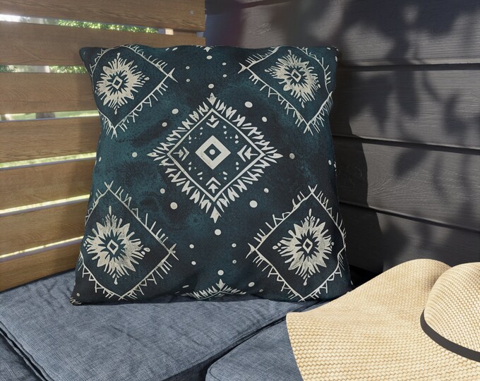 Boho Print Outdoor Decorative Pillow, CHOOSE Your SIZE, UV Resistant Outdoor Pillow, Colorful Pillow Decor, Water Resistant Pillow